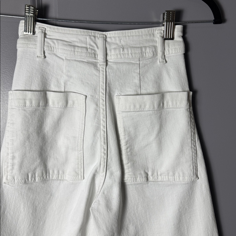 Zara White Wide Leg Jeans Women’s Size 4 Raw Hem 28” Inseam